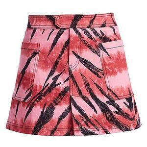 I AM GIA Siren Tiger Pink Black Animal Print Denim Mini Skirt Small
